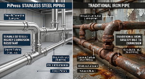 PiPress Stainless Steel Pipe System VS Traditional Pipe