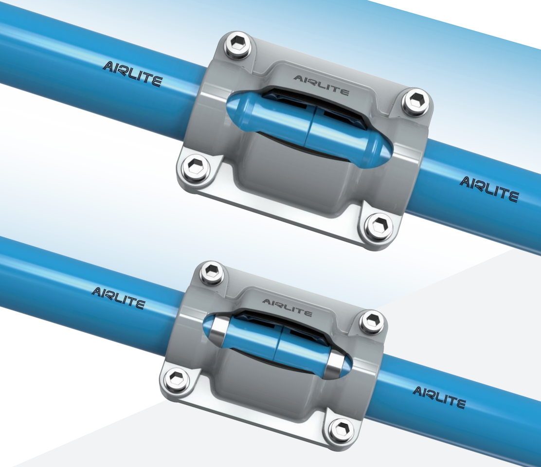 AirLite Aluminum Air Pipe System -- modular press fittings and piping